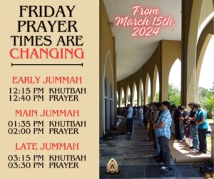 Friday Prayer Times Change