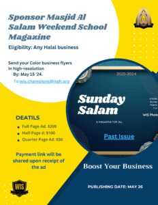 Sponsor Weekend Islamic School Magazine