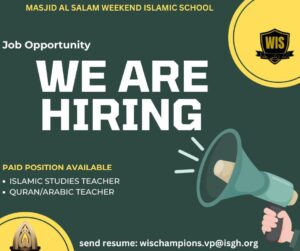 Weekend Islamic School Job Openings
