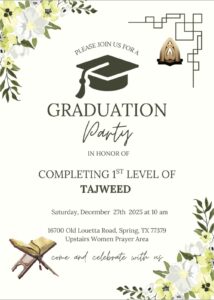 Sisters Quran Tajweed Graduation