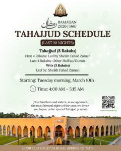 Tahajjud Schedule